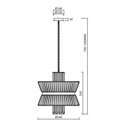 Csillár láncon AURELIA 12xE14/40W/230V arany