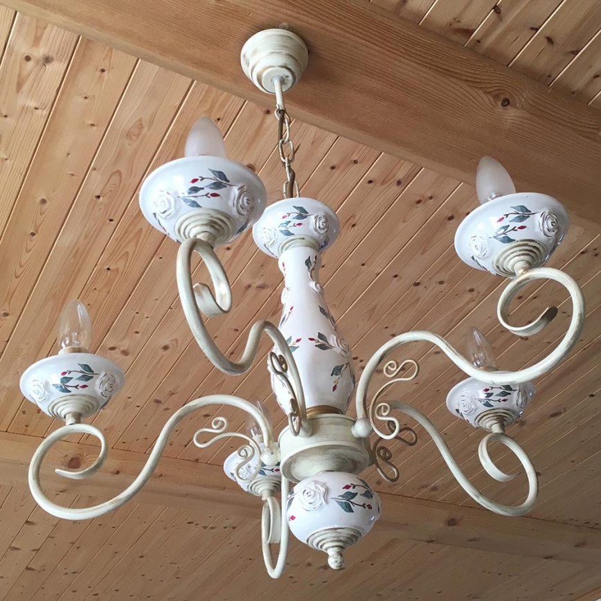 Csillár láncon AURORA 5xE14/40W/230V