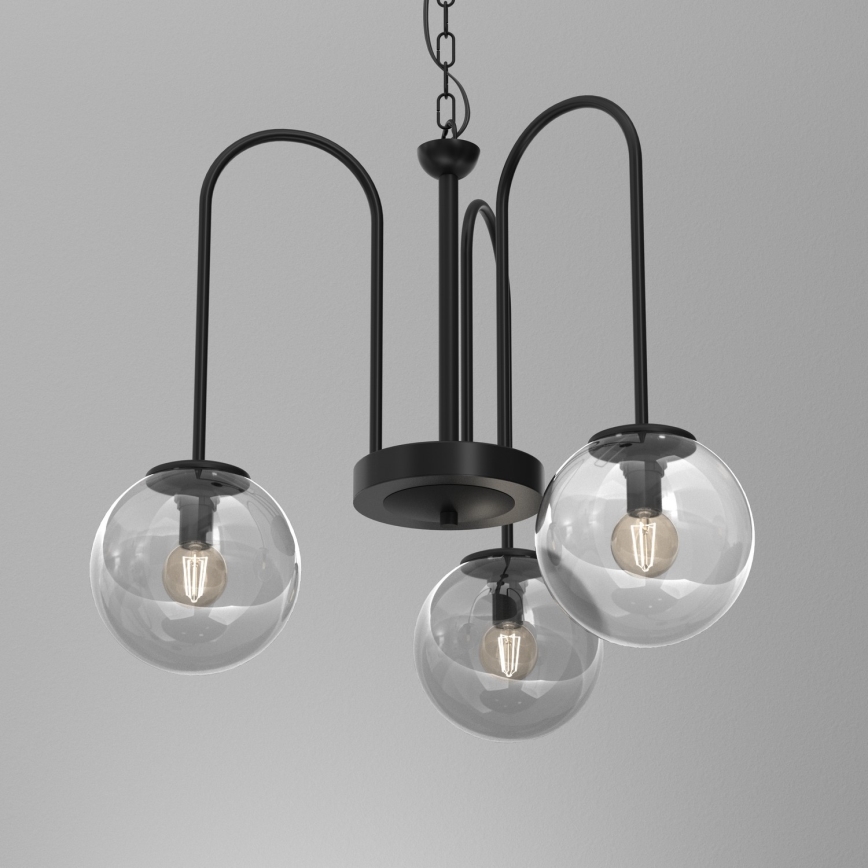 Csillár láncon CAMBRIDGE 3xE14/60W/230V fekete