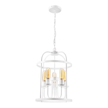 Csillár láncon CONSTANTINE 5xE27/60W/230V fehér