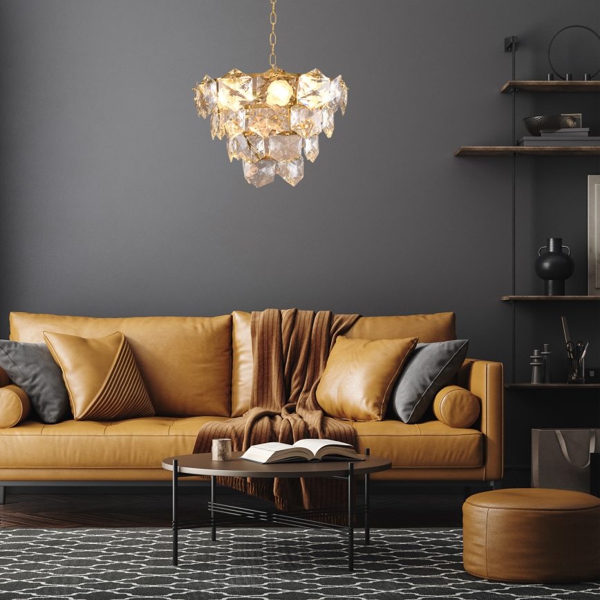 Csillár láncon DIANA 6xE14/40W/230V arany