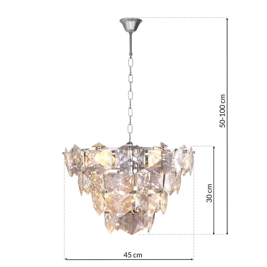 Csillár láncon DIANA 6xE14/40W/230V matt króm