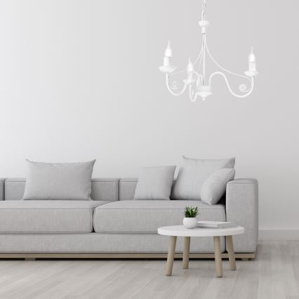 Csillár láncon DONATO 3xE14/40W/230V fehér