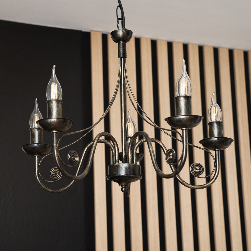 Csillár láncon DONATO 5xE14/40W/230V