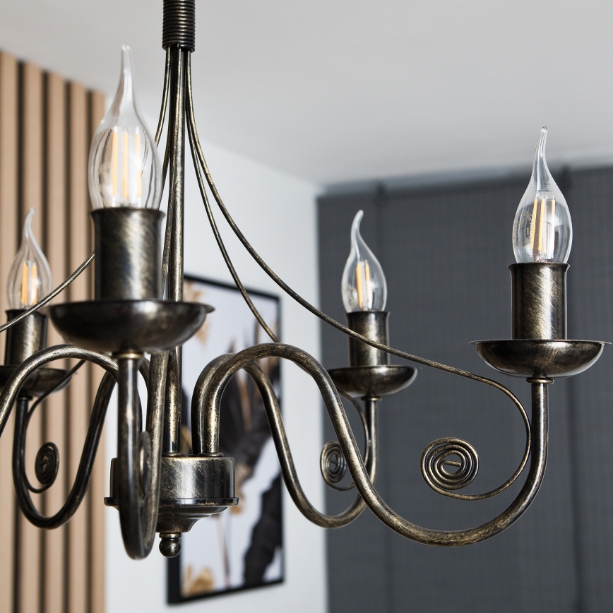 Csillár láncon DONATO 5xE14/40W/230V