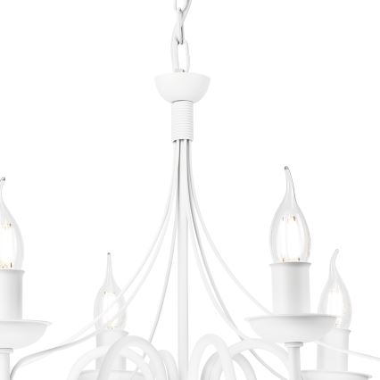 Csillár láncon DONATO 6xE14/40W/230V fehér