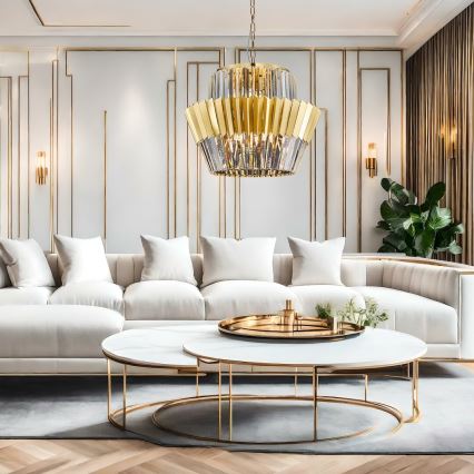 Csillár láncon DONNA 12xE14/40W/230V átm. 55 cm arany