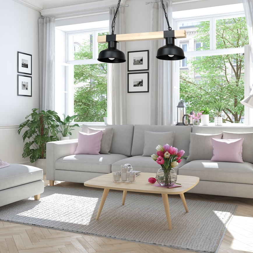 Csillár láncon FARO 2xE27/60W/230V