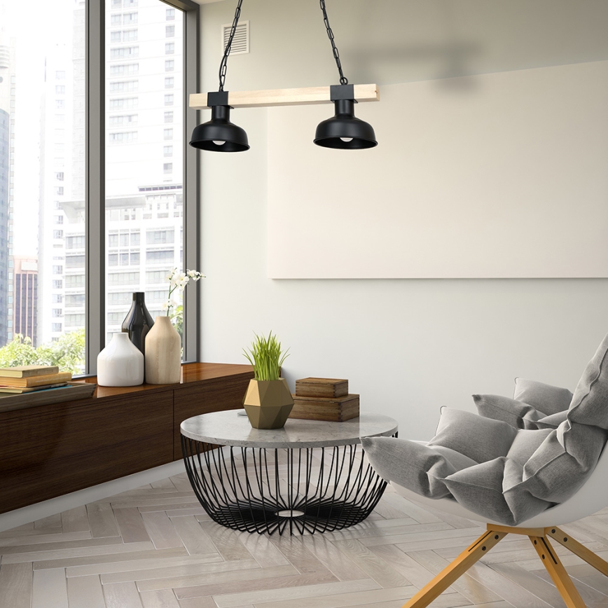 Csillár láncon FARO 2xE27/60W/230V