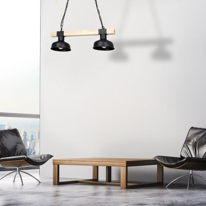 Csillár láncon FARO 2xE27/60W/230V