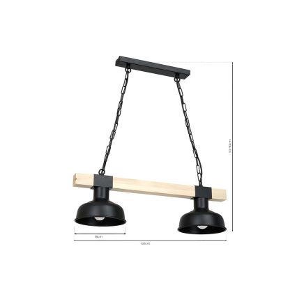 Csillár láncon FARO 2xE27/60W/230V