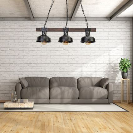 Csillár láncon FARO 3xE27/60W/230V