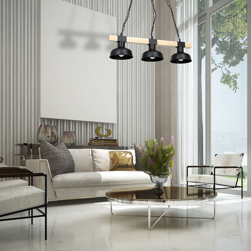 Csillár láncon FARO 3xE27/60W/230V