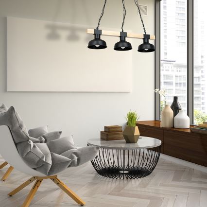 Csillár láncon FARO 3xE27/60W/230V