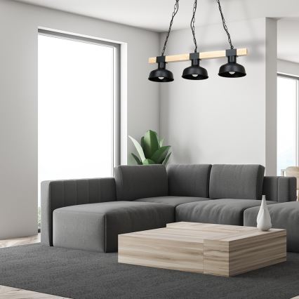 Csillár láncon FARO 3xE27/60W/230V