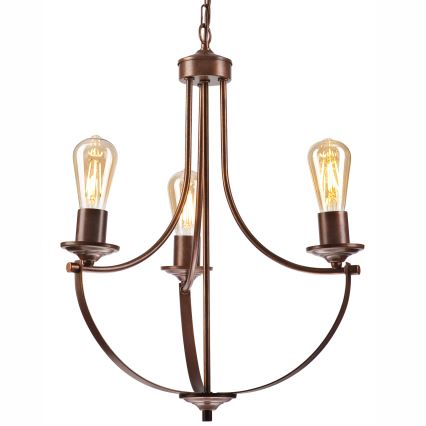 Csillár láncon GINA 3xE27/60W/230V barna