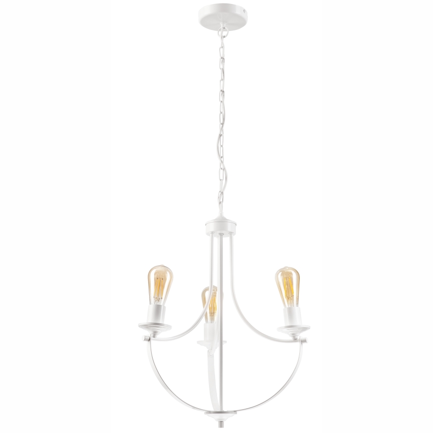 Csillár láncon GINA 3xE27/60W/230V fehér