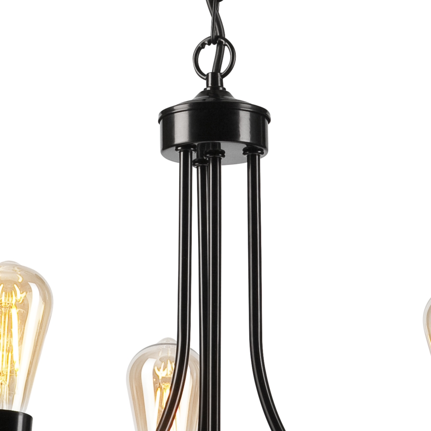 Csillár láncon GINA 3xE27/60W/230V fekete