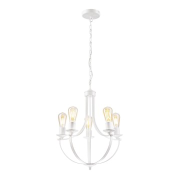 Csillár láncon GINA 5xE27/60W/230V fehér