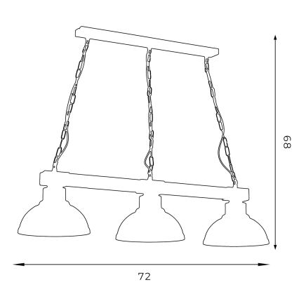 Csillár láncon HAKON 3xE27/60W/230V világos