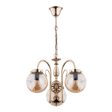 Csillár láncon HERO 3xE14/40W/230V arany