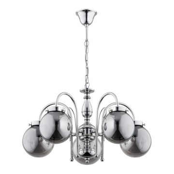 Csillár láncon HERO 5xE14/40W/230V fényes króm