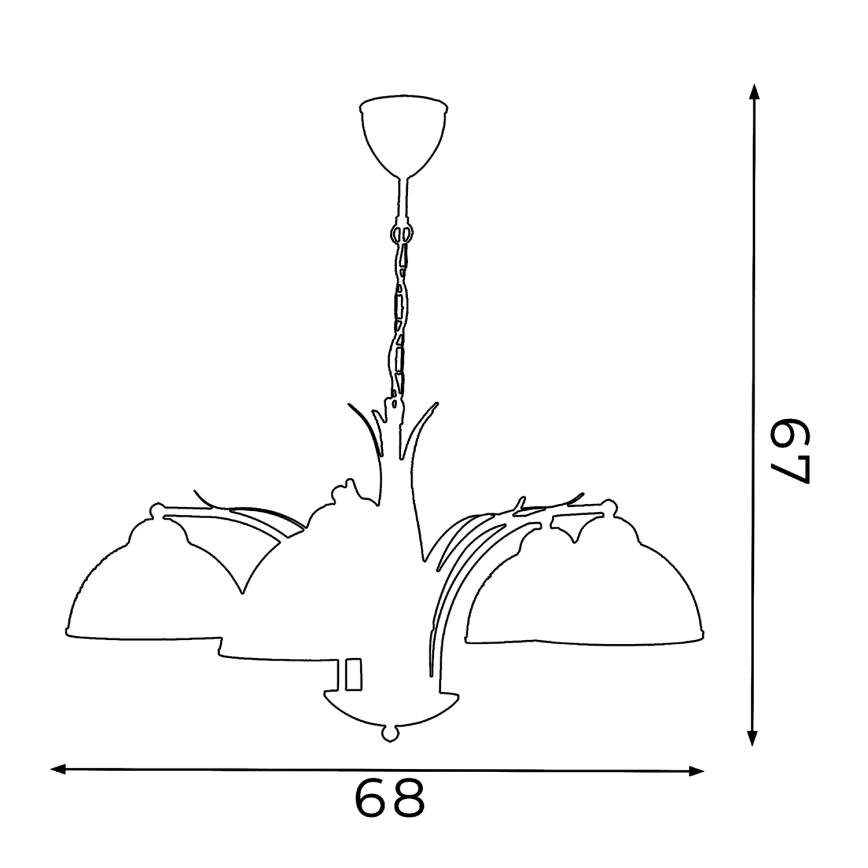 Csillár láncon KORFU 5xE27/60W/230V