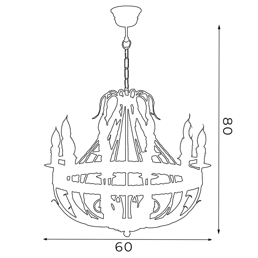 Csillár láncon LOARA 10xE14/60W/230V