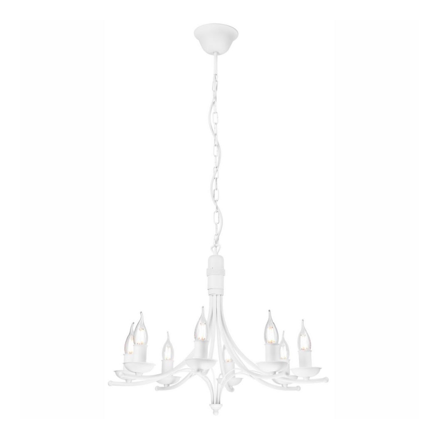 Csillár láncon LUCY 8xE14/60W/230V fehér