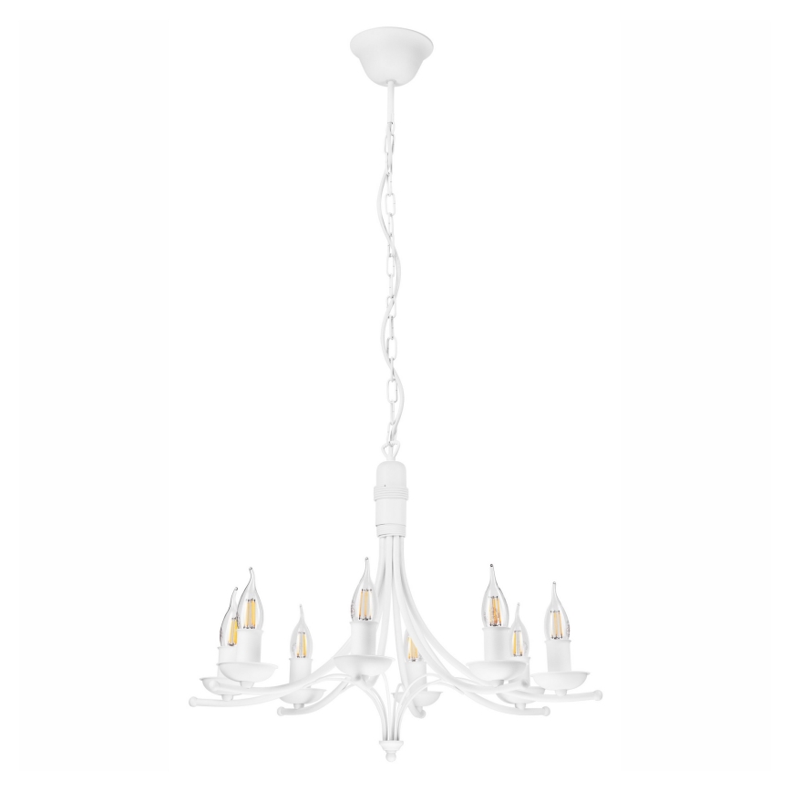 Csillár láncon LUCY 8xE14/60W/230V fehér