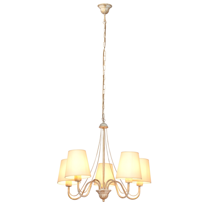 Csillár láncon MALBO 5xE27/15W/230V bézs