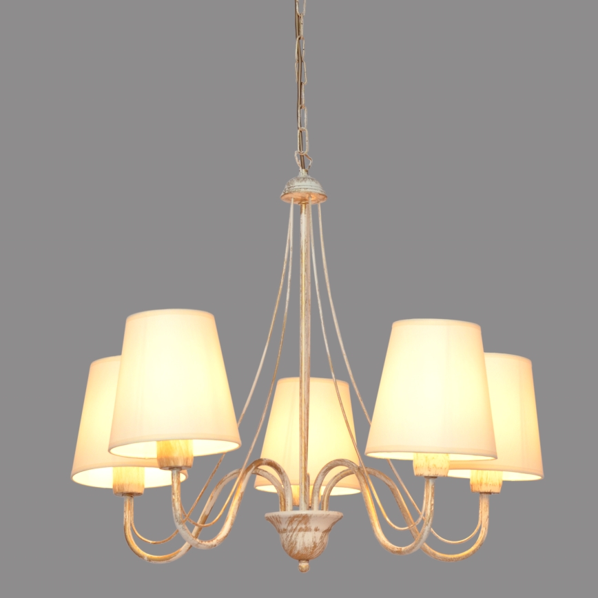 Csillár láncon MALBO 5xE27/15W/230V bézs