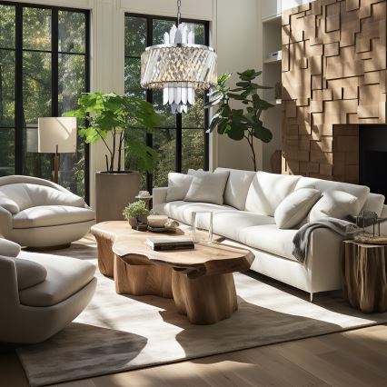 Csillár láncon MARGOT 6xE14/40W/230V matt króm