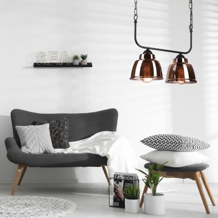 Csillár láncon MARIO 2xE27/60W/230V sárgaréz