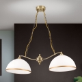 Csillár láncon OLD LAMP 2xE27/40W/230V fehér/réz