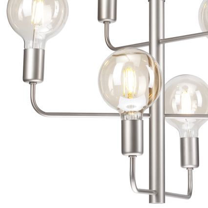 Csillár láncon ORLANDO 6xE27/60W/230V ezüst