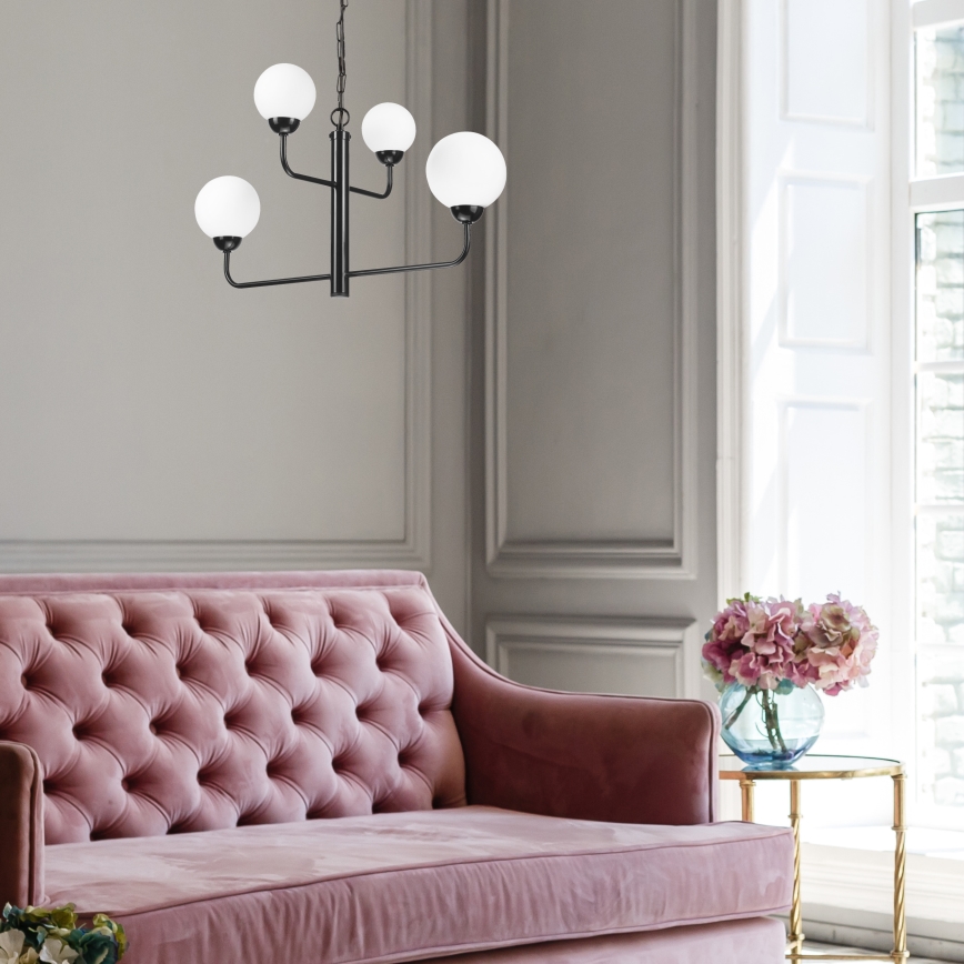 Csillár láncon OSCAR 4xG9/5W/230V fekete