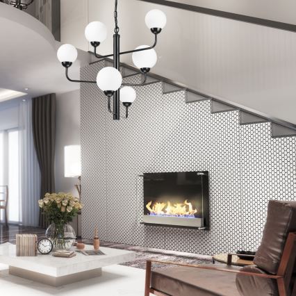 Csillár láncon OSCAR 6xG9/5W/230V fekete