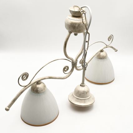 Csillár láncon RETRO 2xE27/60W/230V arany/patinás