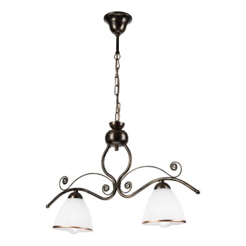 Csillár láncon RETRO 2xE27/60W/230V bronz/patinás