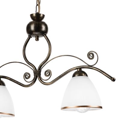 Csillár láncon RETRO 2xE27/60W/230V bronz/patinás