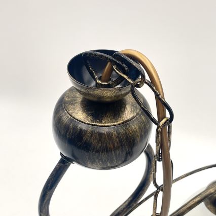 Csillár láncon RETRO 2xE27/60W/230V bronz/patinás