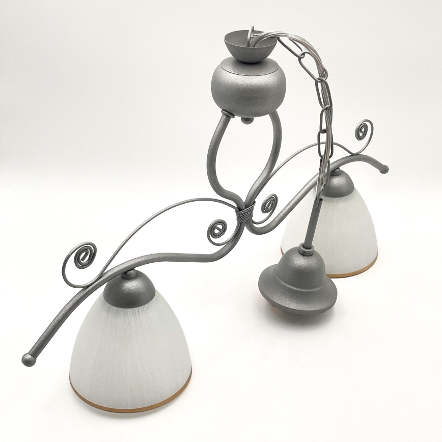 Csillár láncon RETRO 2xE27/60W/230V ezüst