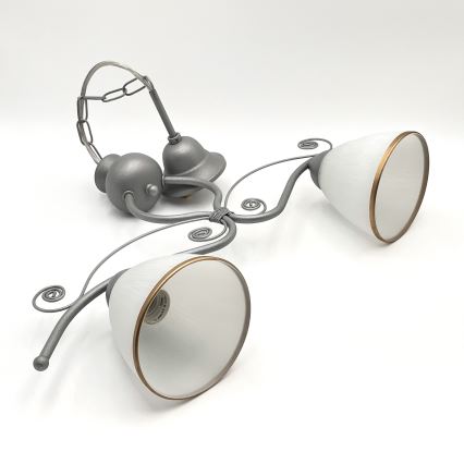 Csillár láncon RETRO 2xE27/60W/230V ezüst