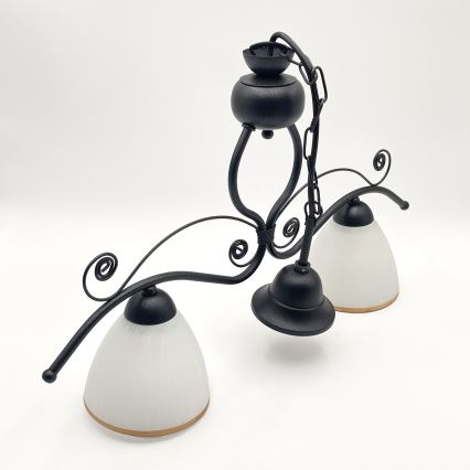 Csillár láncon RETRO 2xE27/60W/230V fekete