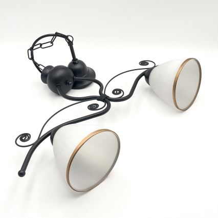 Csillár láncon RETRO 2xE27/60W/230V fekete