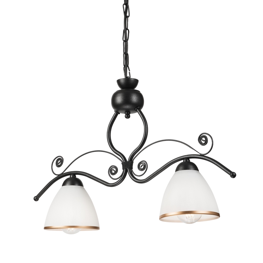 Csillár láncon RETRO 2xE27/60W/230V fekete