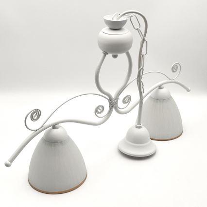 Csillár láncon RETRO 2xE27/60W/230V matt fehér