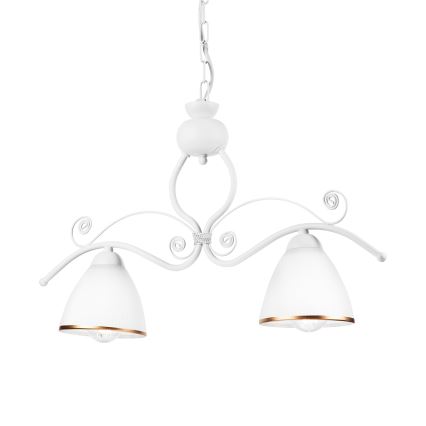 Csillár láncon RETRO 2xE27/60W/230V matt fehér