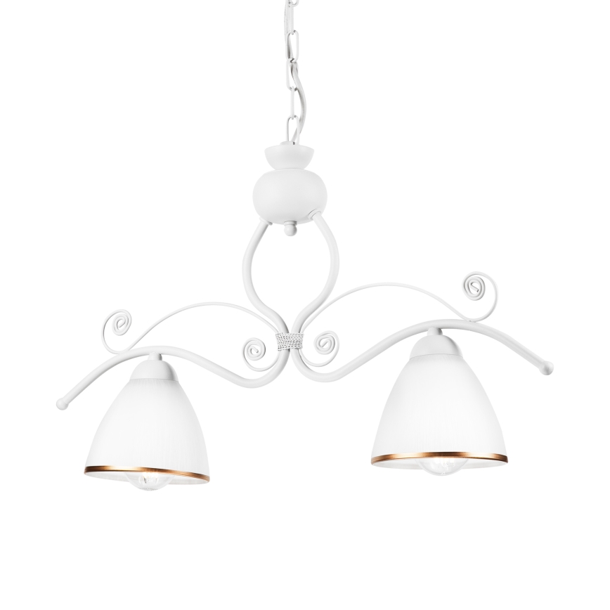 Csillár láncon RETRO 2xE27/60W/230V matt fehér